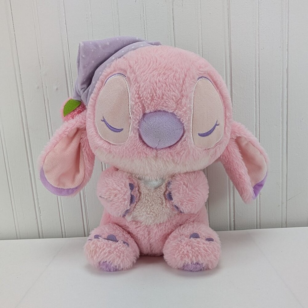 Disney Lilo & Stitch Angel Sleeping Miniso Plush 11" Stuffed Animal Pink Purple
